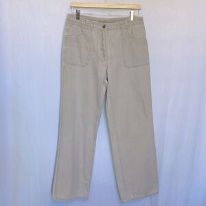 Woolrich Womens Size 8 Jeans Cream High Rise Wide Leg Casual